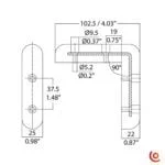 protecteur d'angle be-5387grey dessin technique