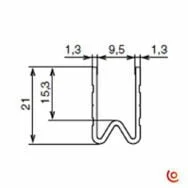 Profilé d'emboitement femelle 320996 dessin technique