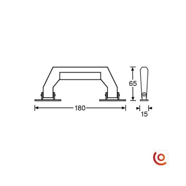 Poignée type attaché-case 3431 dessin technique
