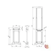 Trolley amovible pour flight-case 3472 dessin technique