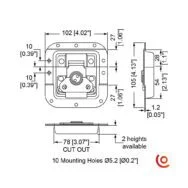 Fermoir papillon encastré automatique medium L907-928z dessin technique