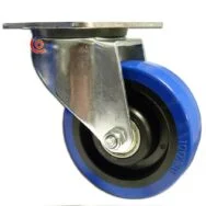Roulette renforcée bleue pivotante sans frein diamètre 100 mm 211909