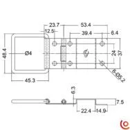 Charnière d'arrêt pour valise 2528 dessin technique