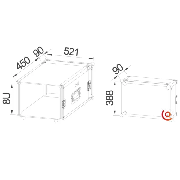 rack case 8u pour système électronique