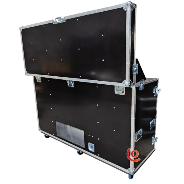 Flight case catering frigo 2 portes en bouleau recouvert d'un film phénolique brun