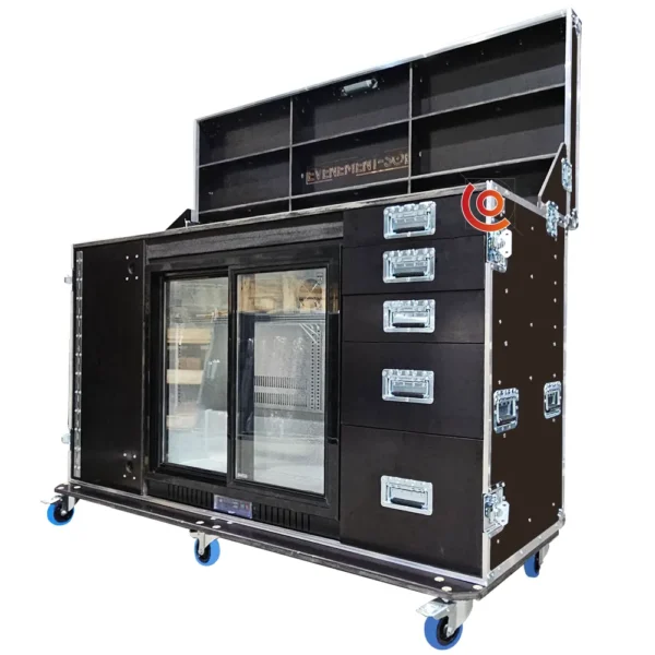 Flight case catering frigo 2 portes marron