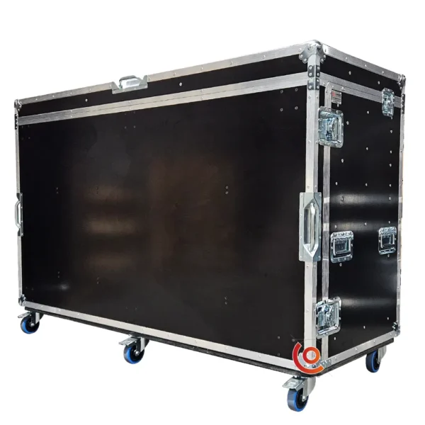 Flight case catering frigo 2 portes en bouleau recouvert d'un film phénolique brun